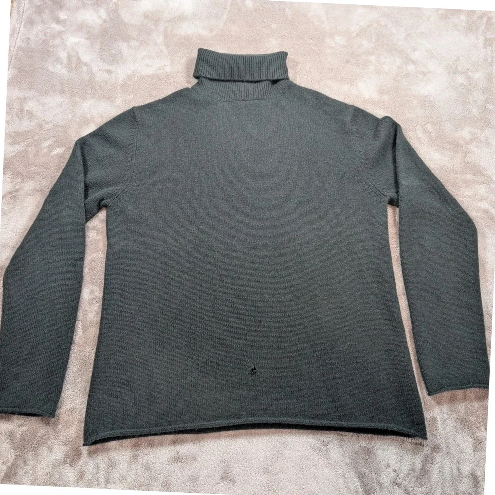 Banana Republic Mens 100% Cashmere Turtleneck Sweater Gray Large Charcoal Knit